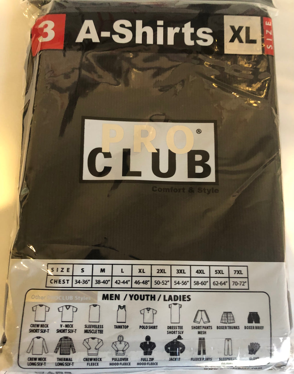 PRO Club A-Shirt 3 Pack Ribbed Cotton Tank Top