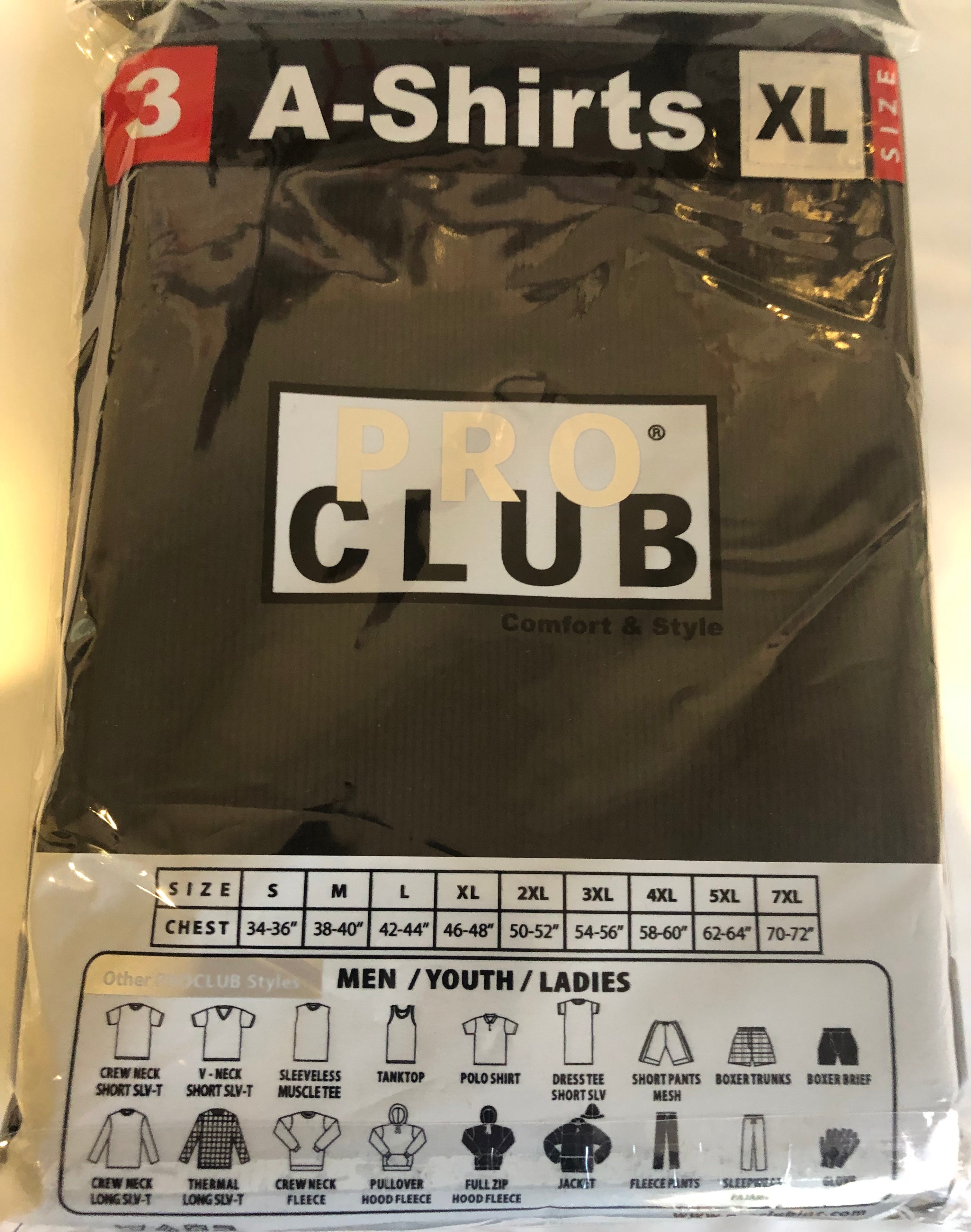 PRO Club A-Shirt 3 Pack Ribbed Cotton Tank Top