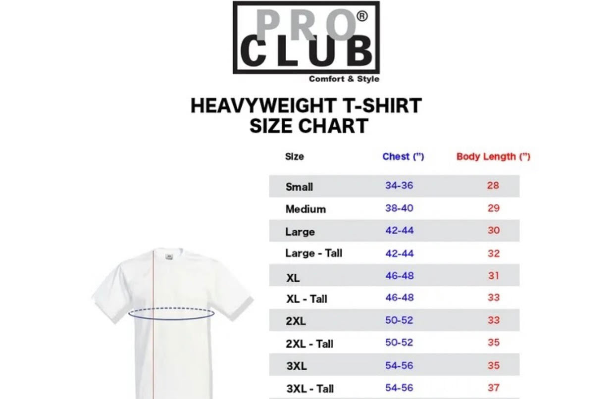 3 Pack Pro Club Men's T-Shirt 100% Cotton-Short Sleeves